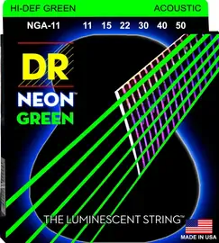 Струны для акустической гитары DR Strings Neon Green NGA-12