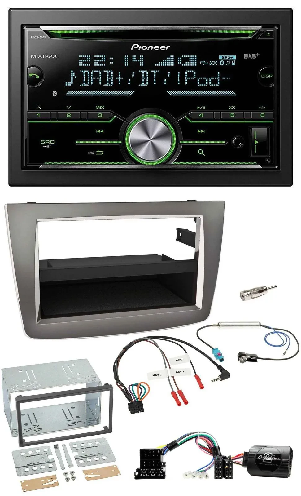 Автомагнитола Pioneer 2DIN, Bluetooth, DAB, USB, CD для Alfa Romeo Mito