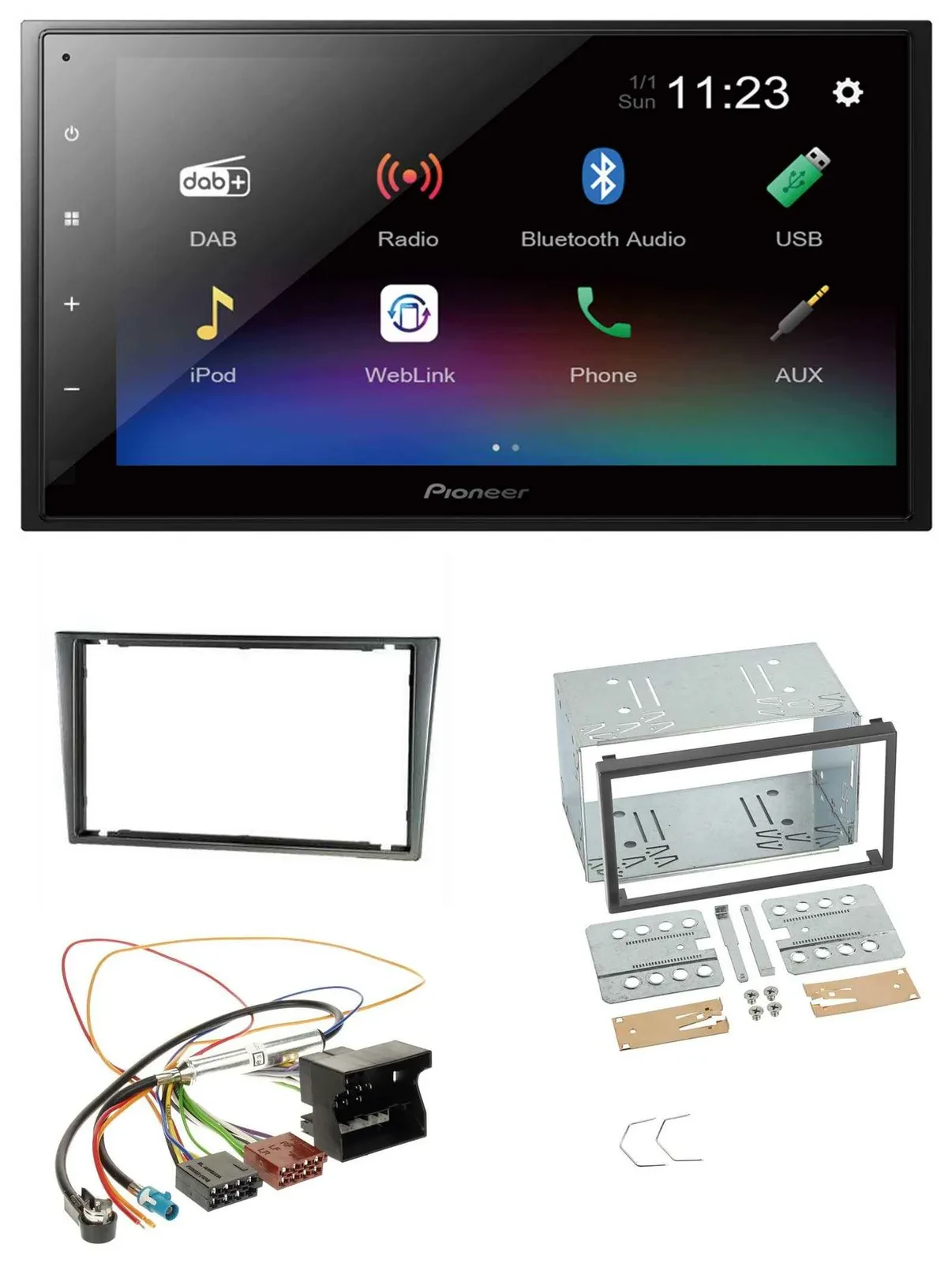 Pioneer USB Bluetooth DAB 2DIN MP3 Autoradio für Opel Corsa C Quadlock 2000-2006