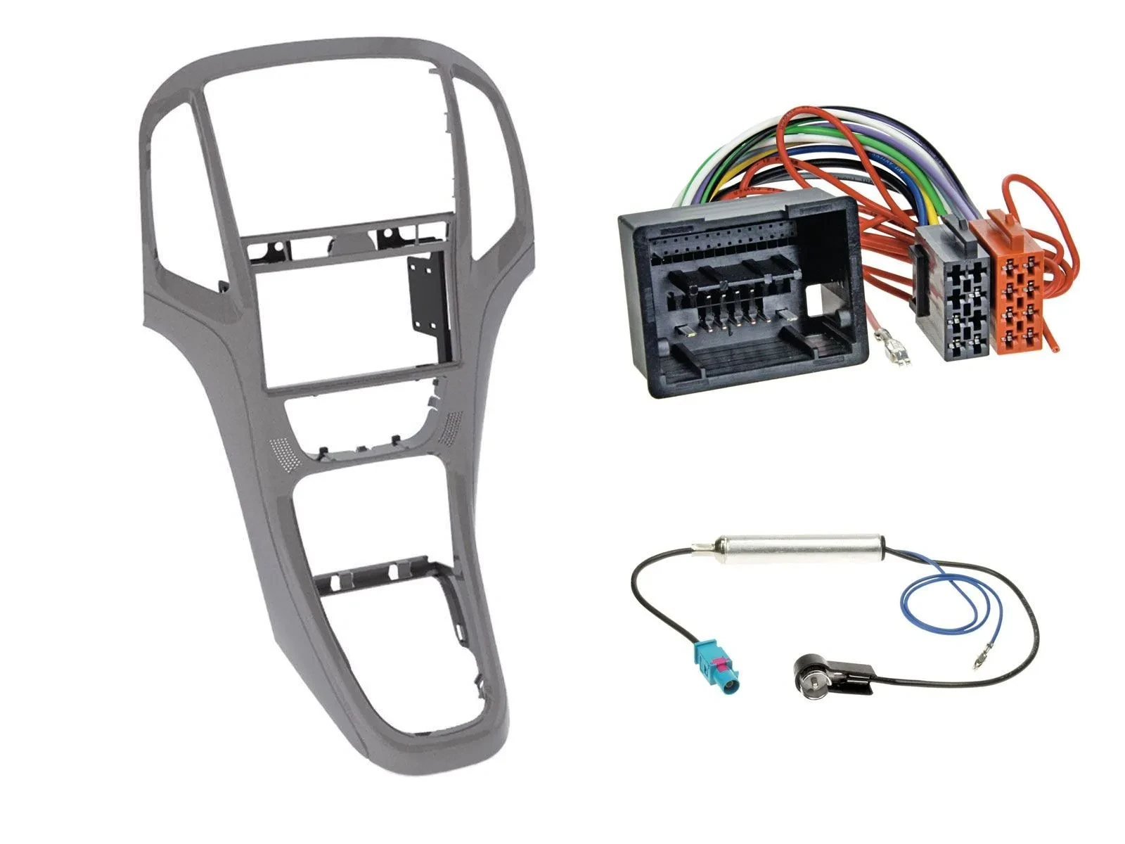 Einbauset Doppel DIN Autoradio für Opel Astra J ab 09 Titangrau