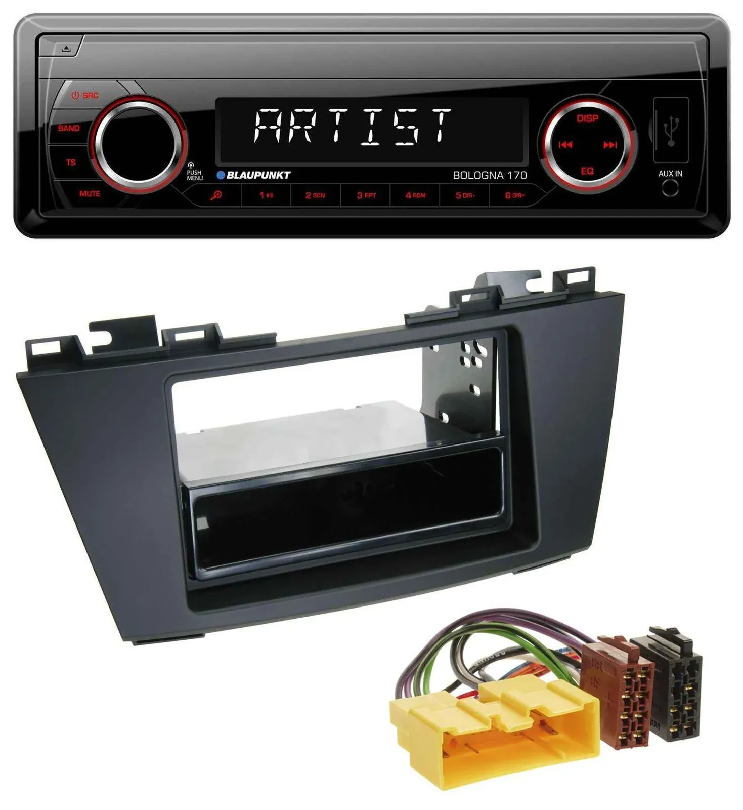 Blaupunkt SD USB 1DIN MP3 AUX Autoradio für Mazda 5 (ab 2010)