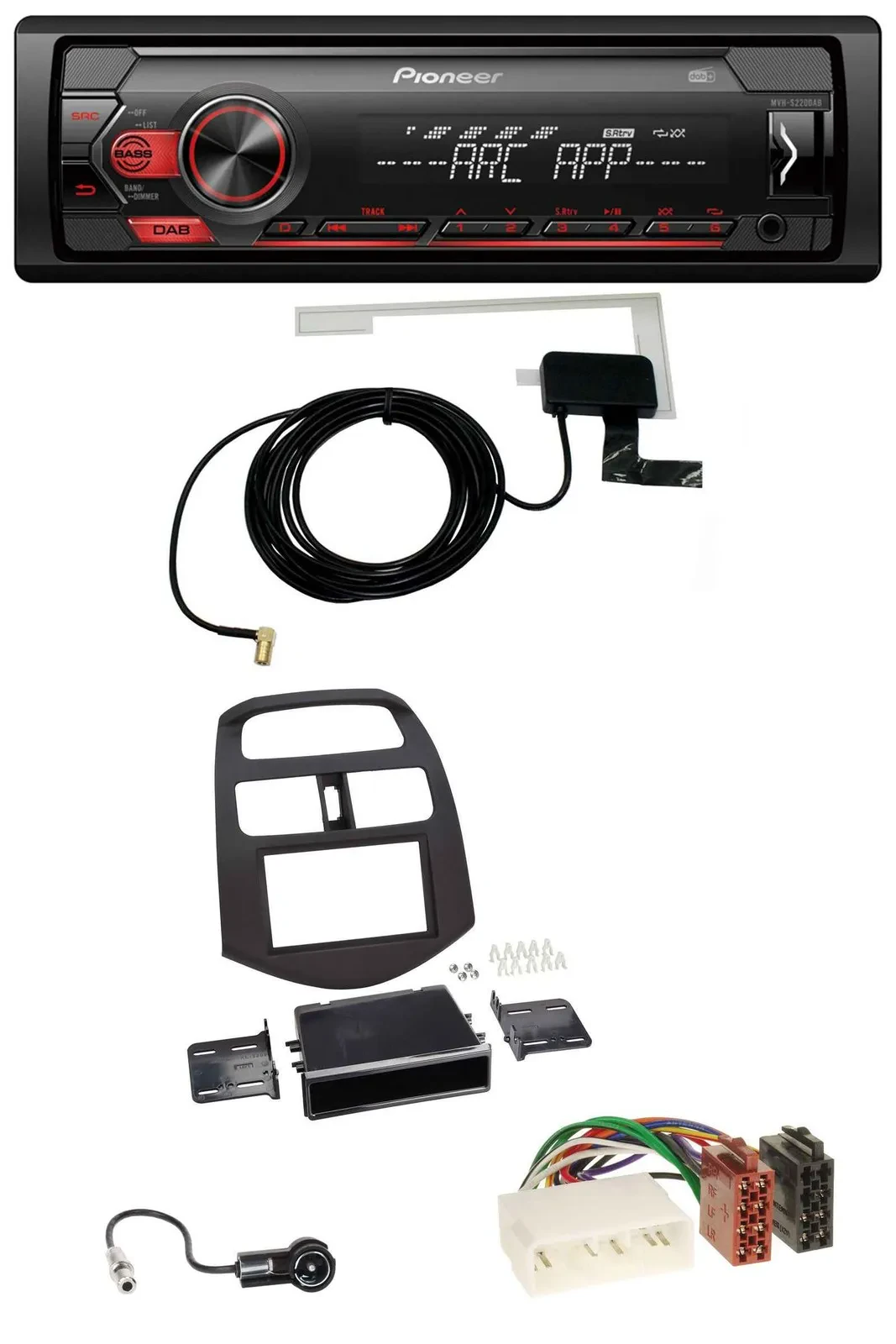 Автомагнитола для Chevrolet Spark (KLM 2012-2013) Pioneer 1DIN USB DAB MP3 AUX