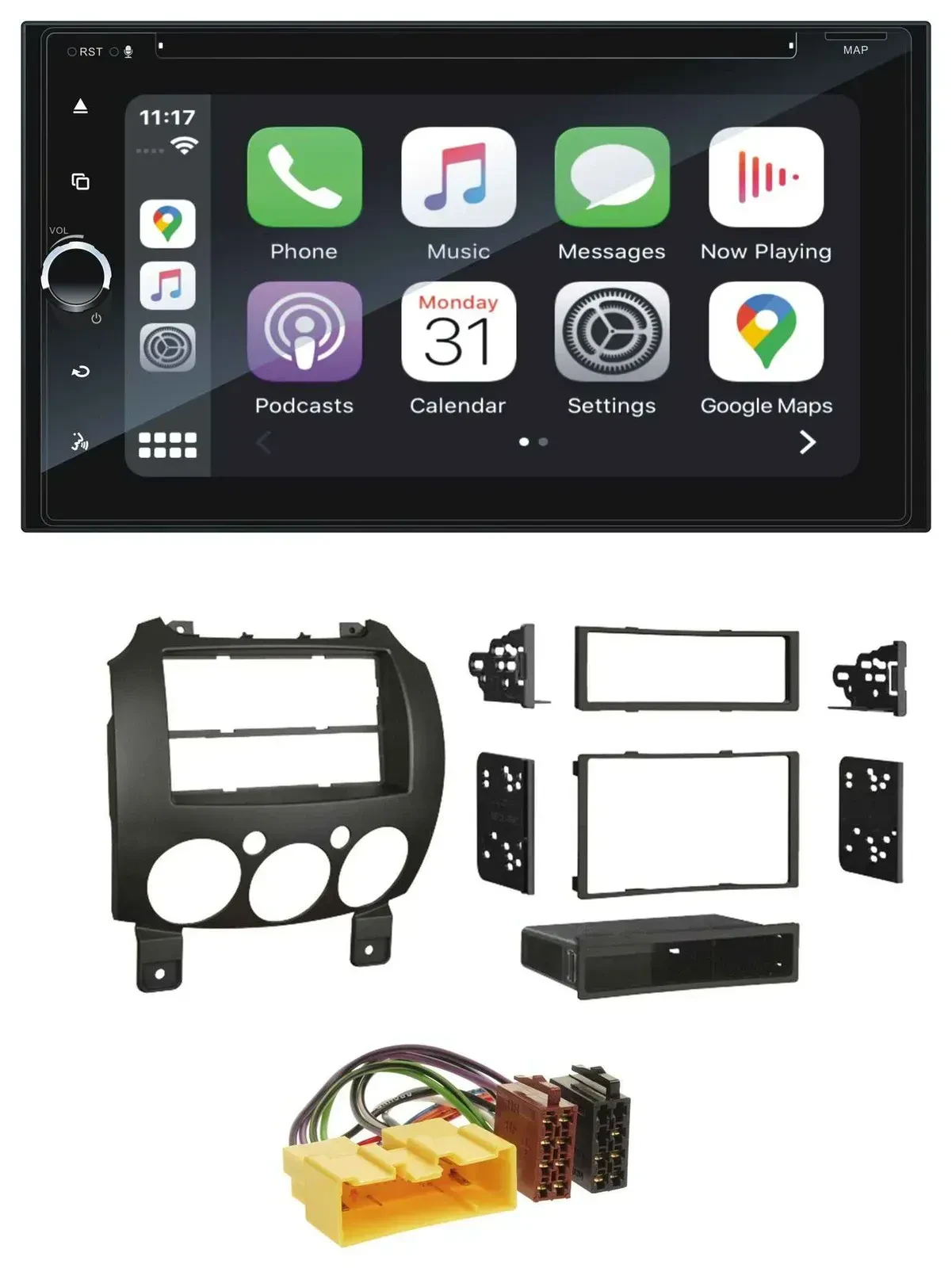 Blaupunkt 2DIN Bluetooth DAB USB DVD MP3 Autoradio für Mazda 2 (ab 2007)