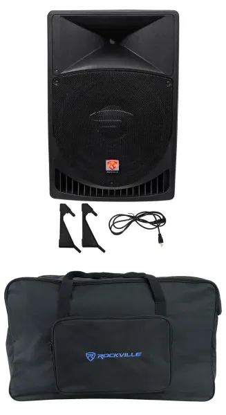 Rockville RPG15 15" Powered 1,000 Watt DJ PA Speaker+Weatherproof Speaker Bag