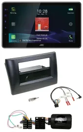 JVC DAB Lenkrad Bluetooth USB Autoradio für Fiat Stilo 01-07 schwarz Ablage