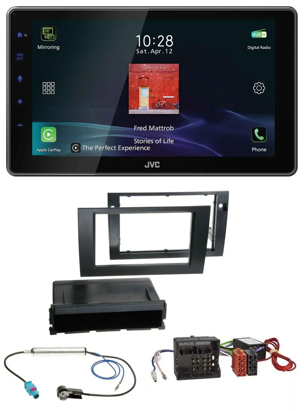 JVC DAB MP3 Bluetooth USB Autoradio für Audi A4 B7 04-08 Symphony Aktivsystem MO