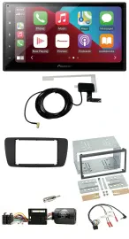 Pioneer USB Bluetooth DAB Lenkrad 2DIN Autoradio für Seat Ibiza ab 08 nitschwarz