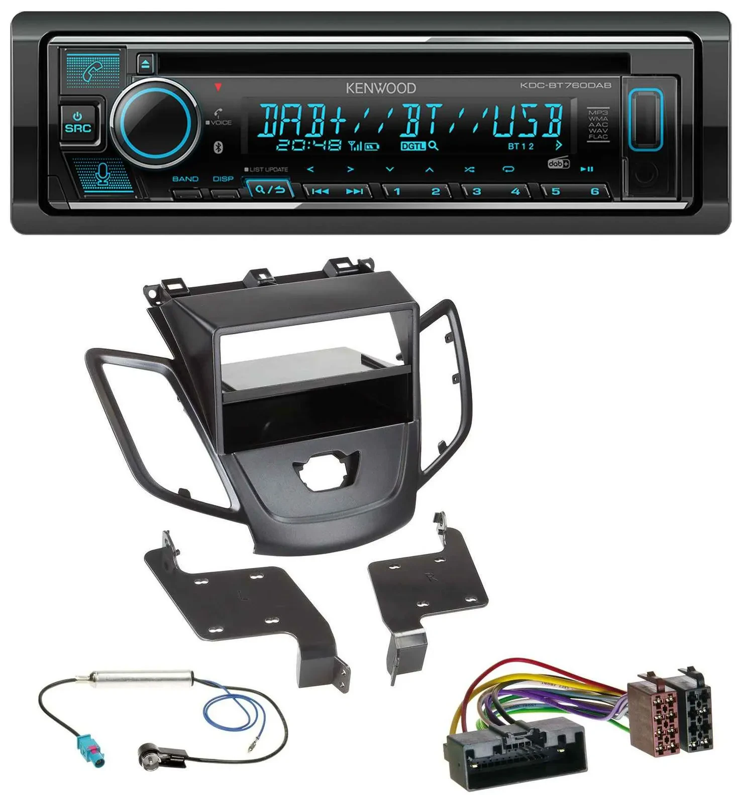 Kenwood MP3 Bluetooth DAB USB CD Autoradio für Ford Fiesta 10-17 JA8 ohne Displa