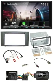Kenwood Lenkrad 2DIN USB DAB Bluetooth Autoradio für Ford Mondeo 2003-2007 schwa