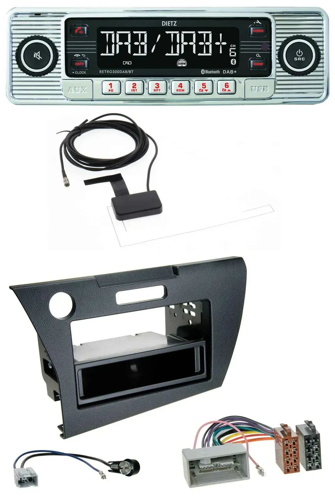 Автомагнитола для Honda CR-Z (ZF1, с 2010) Dietz Bluetooth, USB, MP3, DAB