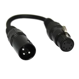 ProX XC-DMX3M5F 6" Male DMX 3-Pin to Female DMX 5-Pin Cable