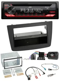 Автомагнитола JVC CD DAB USB Bluetooth для Alfa Romeo MiTo 2008–2014, чёрная, с поддержкой кнопок на руле