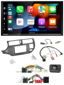 Kenwood DAB USB Bluetooth 2DIN Lenkrad Autoradio für Kia Rio 11-15 UB anthrazit