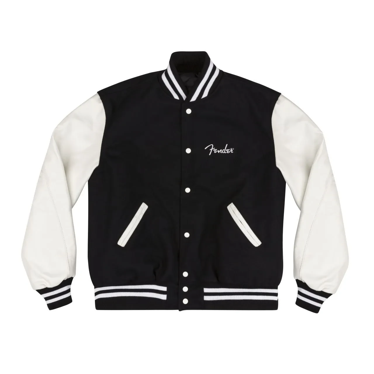 FENDER Custom Shop Varsity Jacket, Black/White, S