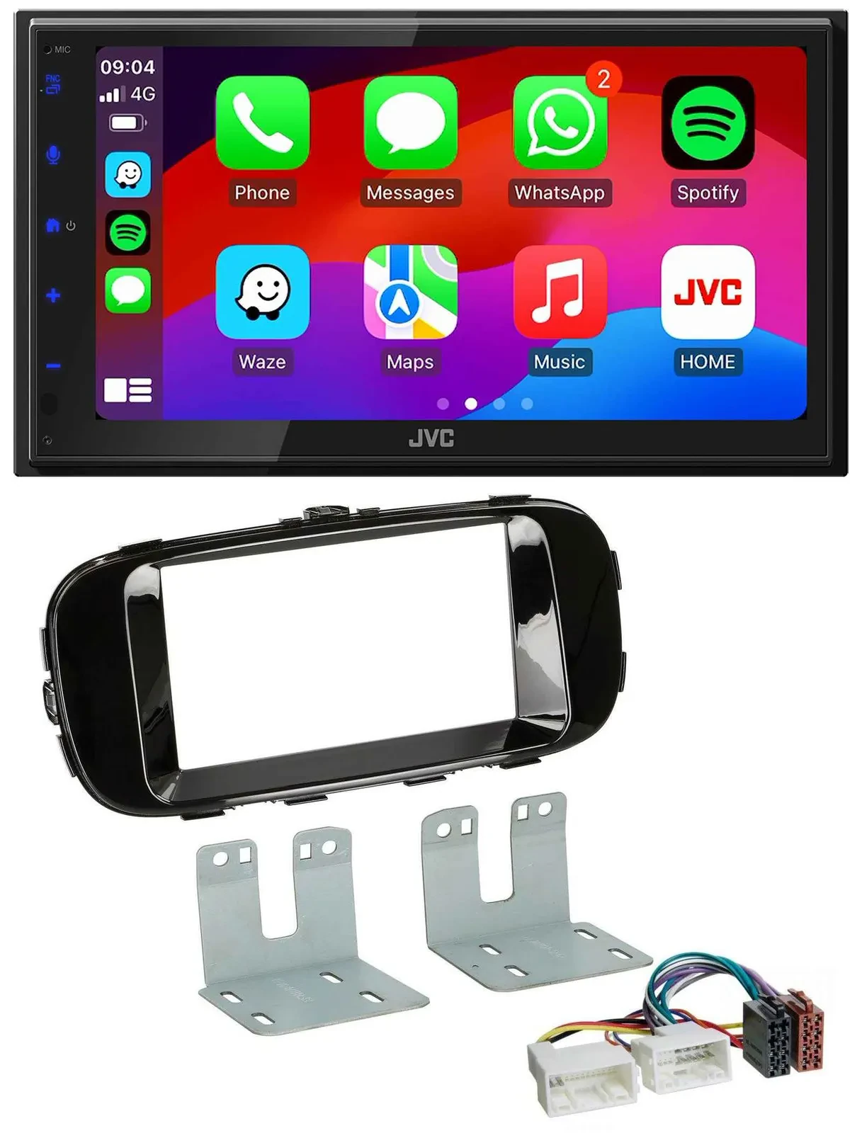 JVC Bluetooth USB MP3 2DIN DAB Autoradio für Kia Soul PS ab 14 piano-schwarz