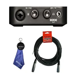 Rode AI-1 Studio-Quality USB Audio Interface - With 6' 6mm Rubber XLR Microphone