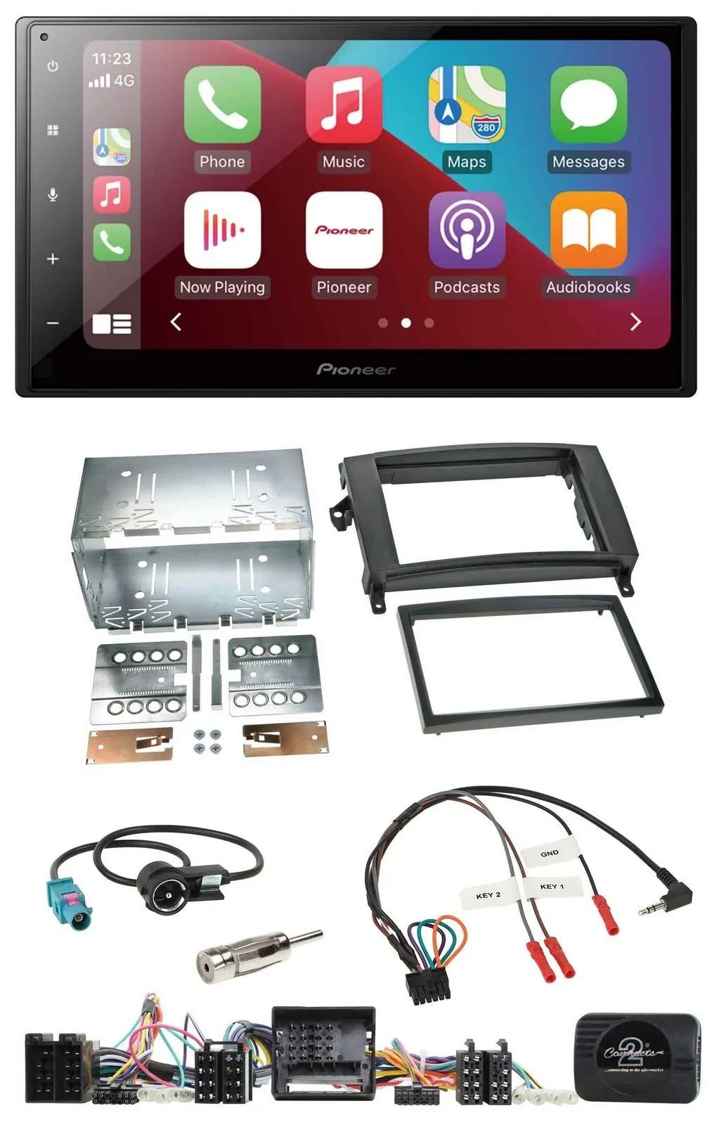 Pioneer USB Lenkrad DAB 2DIN Bluetooth Autoradio für Mercedes A- B-Klasse W169 T