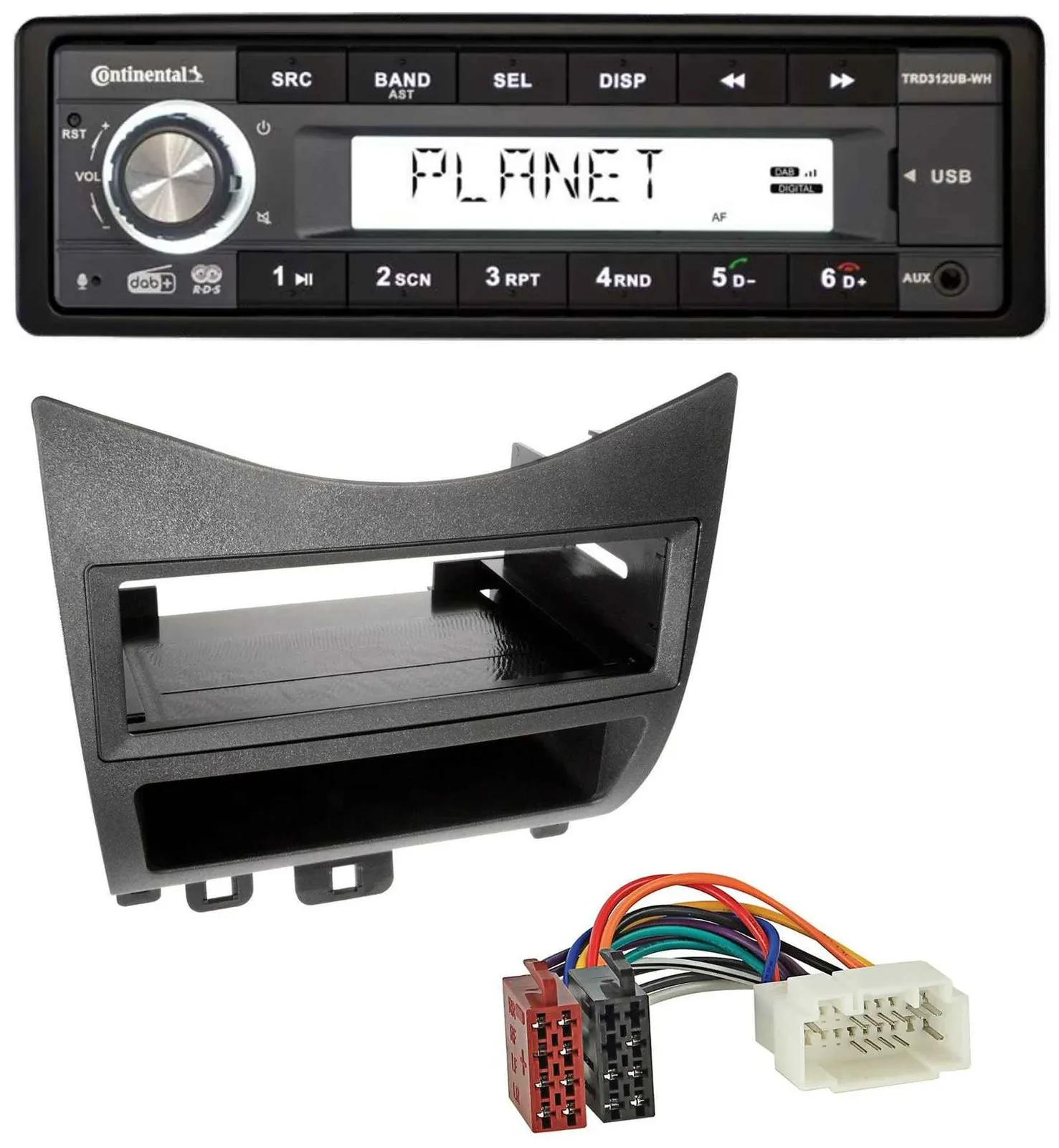 Continental USB 1DIN AUX DAB MP3 Autoradio für Honda Accord (2003-2007)