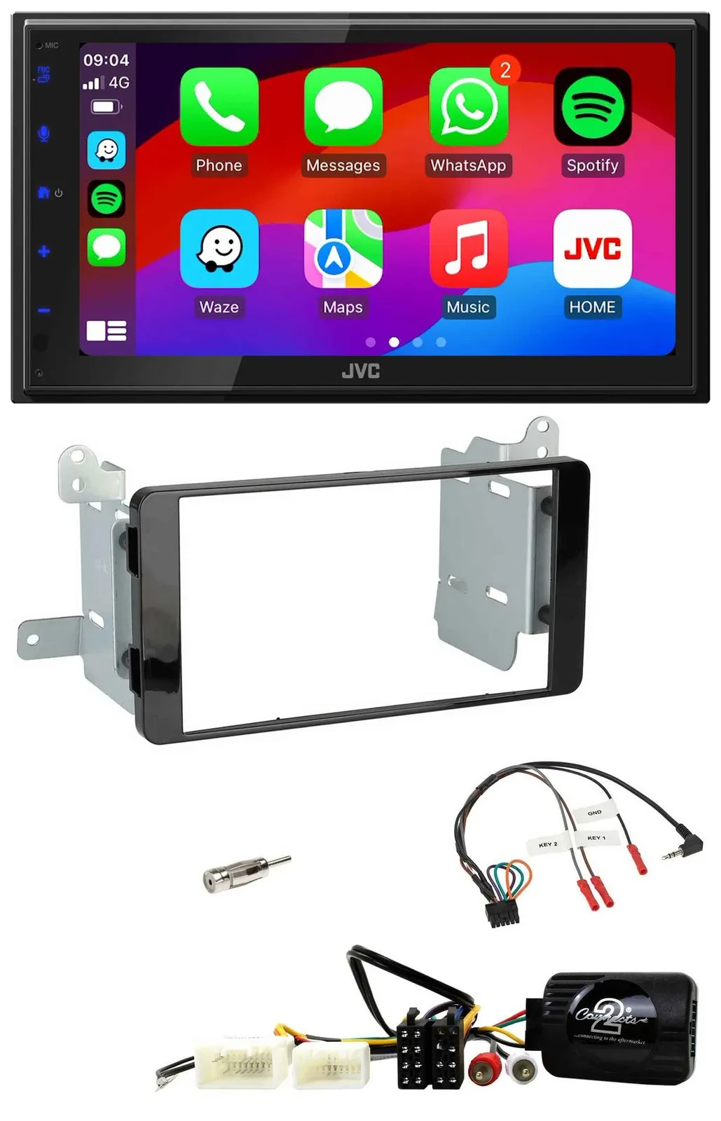 Автомагнитола для Mitsubishi L200 (с 10/2015) JVC 2-DIN, Bluetooth, DAB, USB