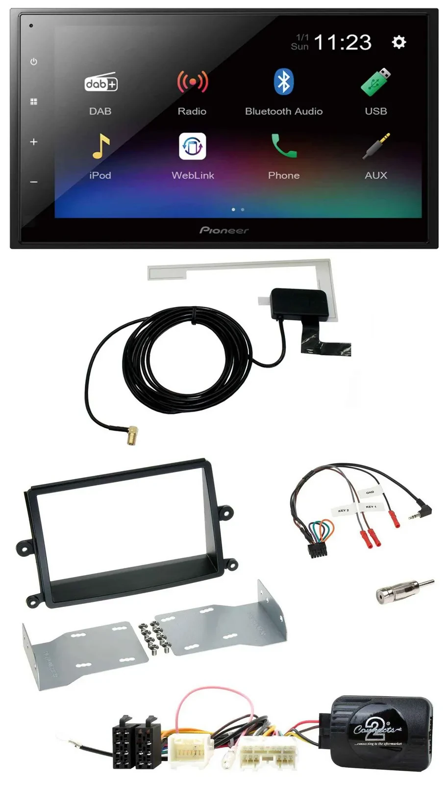 Pioneer DAB Lenkrad Bluetooth 2DIN USB Autoradio für Mitsubishi L200 06-15