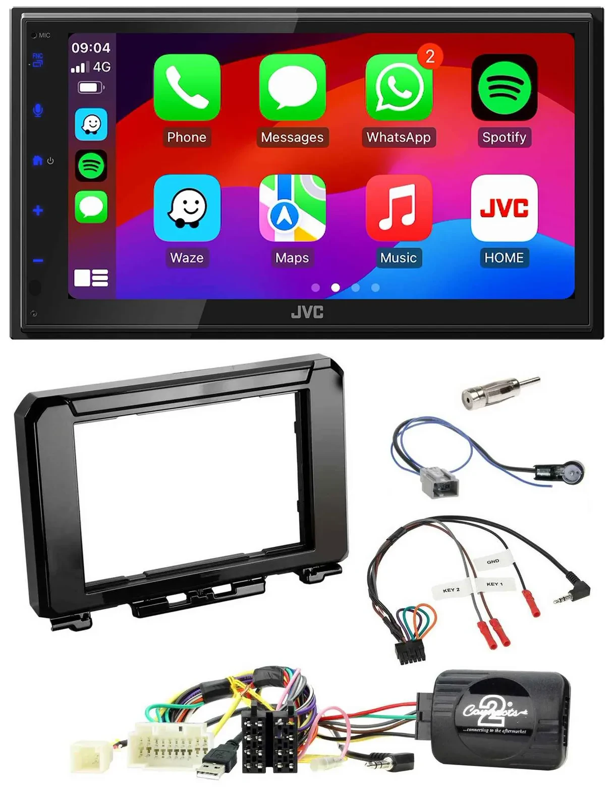 JVC Bluetooth USB Lenkrad 2DIN DAB Autoradio für Suzuki Jimmny GJ ab 2018