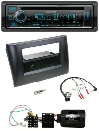 Автомагнитола для Fiat Stilo (2001–2007) Kenwood Bluetooth DAB USB CD черная