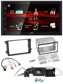 JVC USB Bluetooth Lenkrad DAB 2DIN Autoradio für VW Passat Polo Scirocco Sharan