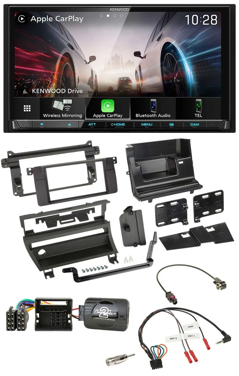 Автомагнитола Kenwood 2DIN USB DAB Bluetooth для BMW 3 Series E46 (2001–2006)