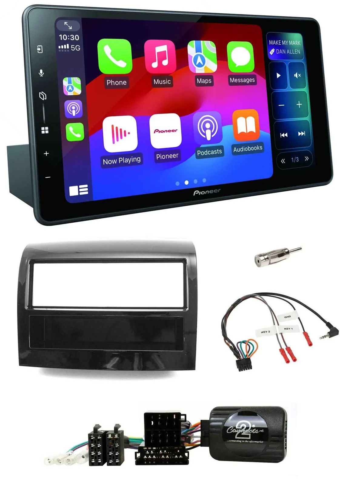 Автомагнитола для Fiat Ducato 2012–2015 Pioneer Bluetooth, DAB, USB, поддержка кнопок на руле, черный Piano Black