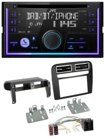 Автомагнитола JVC 2DIN, CD, MP3, USB, DAB, Bluetooth, для Fiat Grande Punto (2005–2009), черная