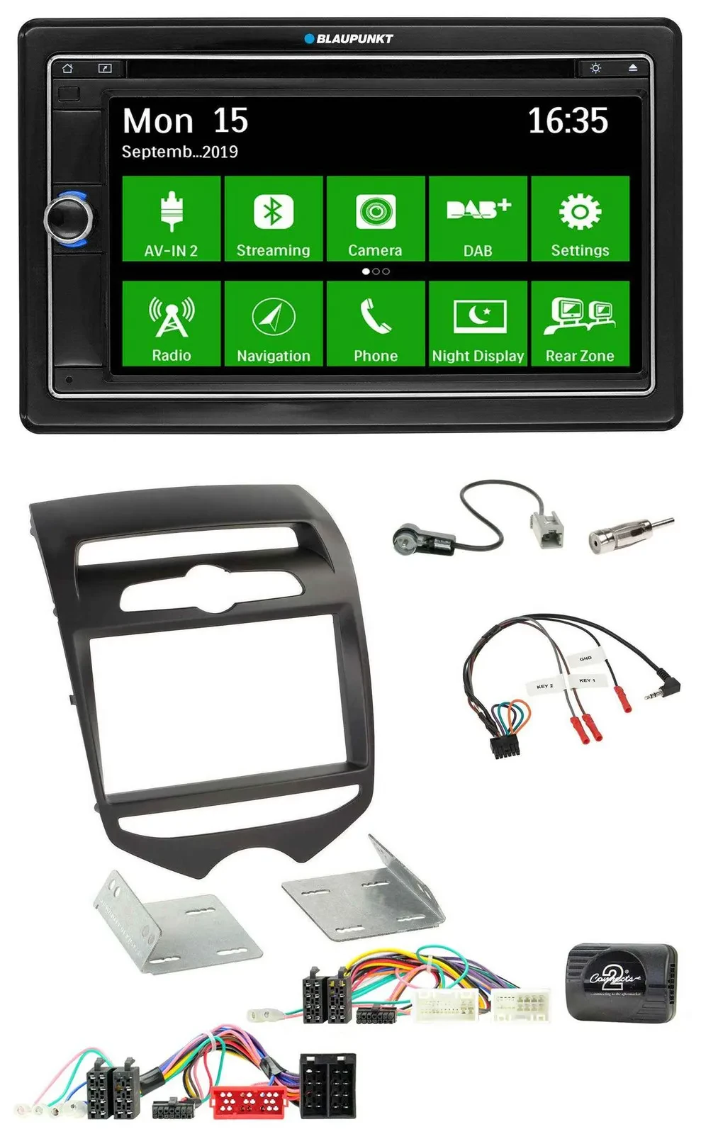 Blaupunkt Bluetooth 2DIN Lenkrad DAB USB TMC Navigation für Hyundai ix20 ab 2010