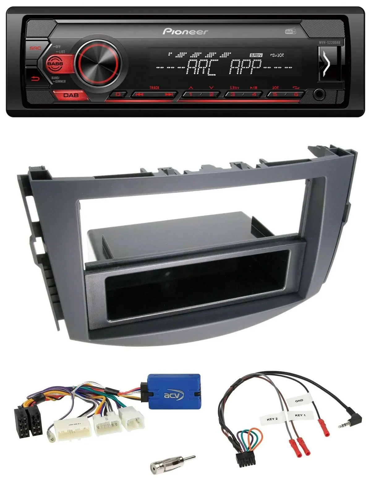 Pioneer DAB 1DIN MP3 Lenkrad USB Autoradio für Toyota RAV-4 2011-2013