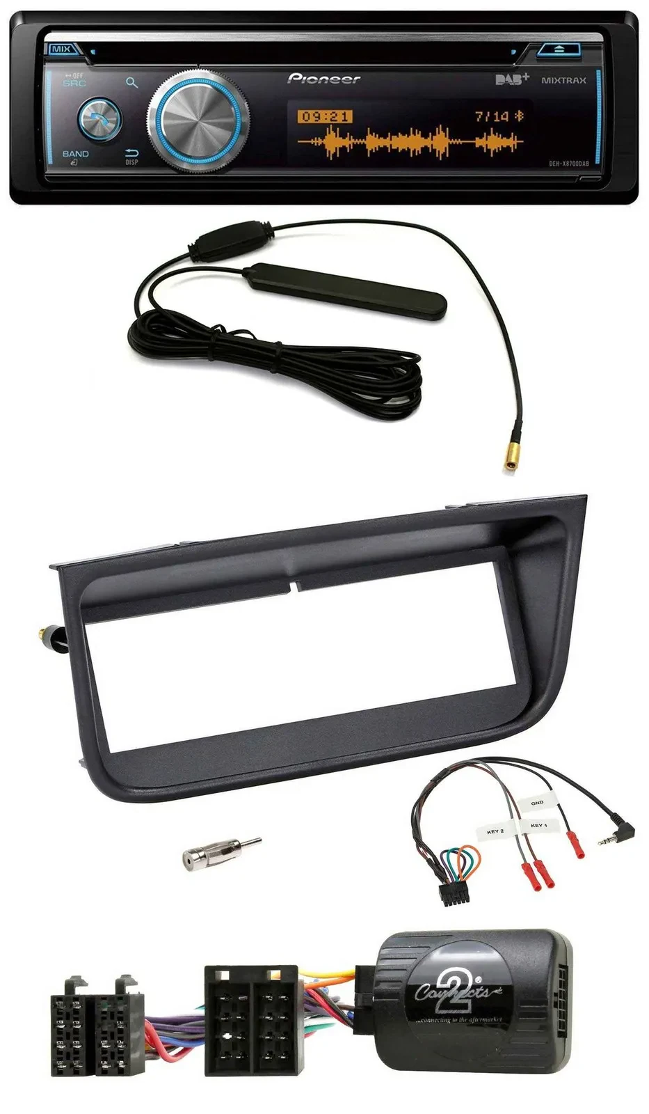 Автомагнитола для Peugeot 406 (2002–2005) Pioneer CD, USB, Bluetooth, DAB, поддержка управления с руля