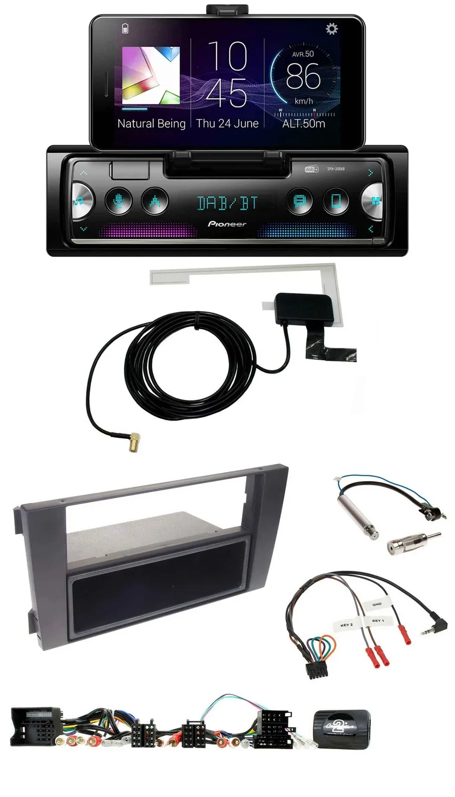 Автомагнитола для Audi A6 (2001–2004) Pioneer DAB, Bluetooth, USB, поддержка кнопок на руле