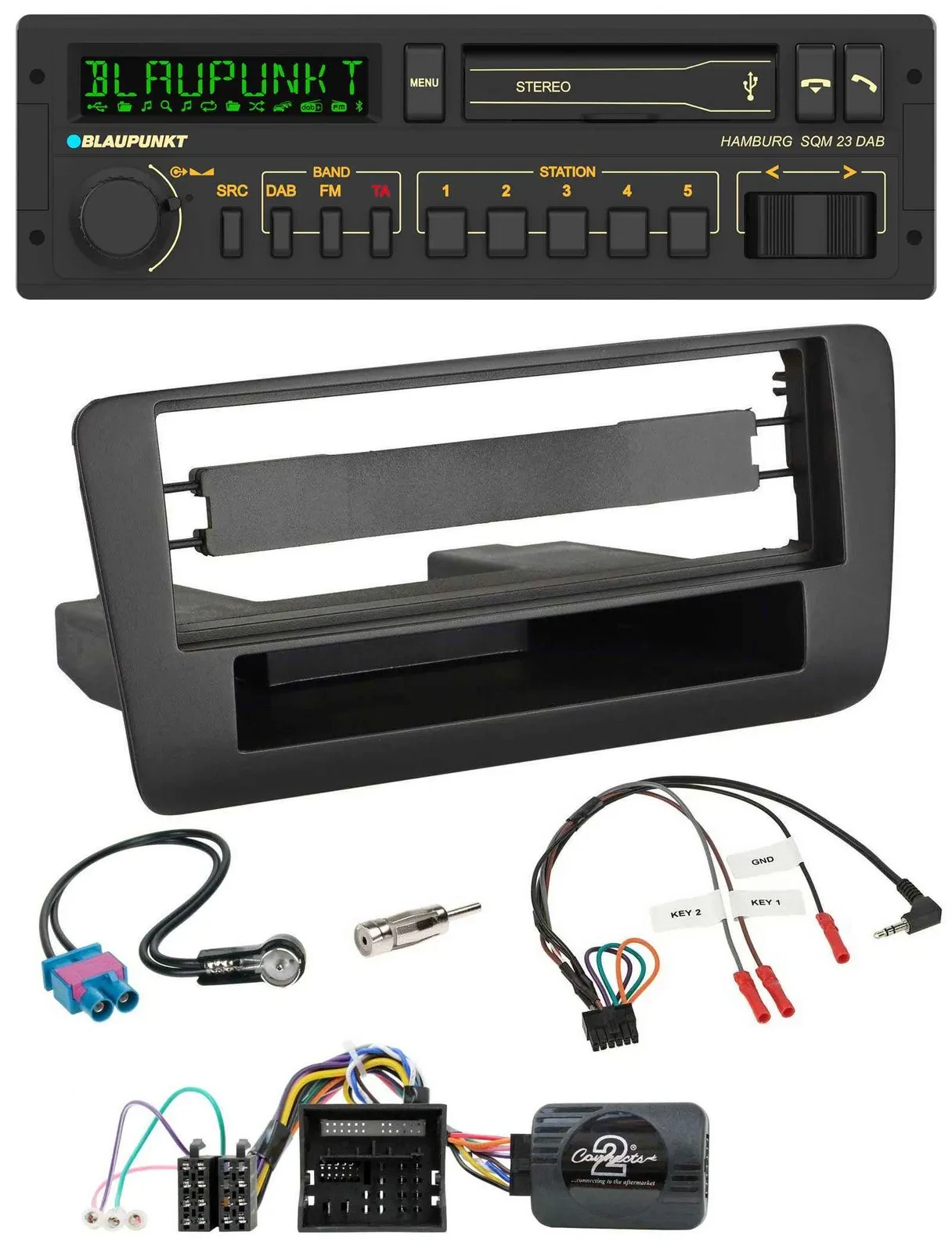 Blaupunkt USB DAB Bluetooth Lenkrad Autoradio für Audi A1 (ab 2010)
