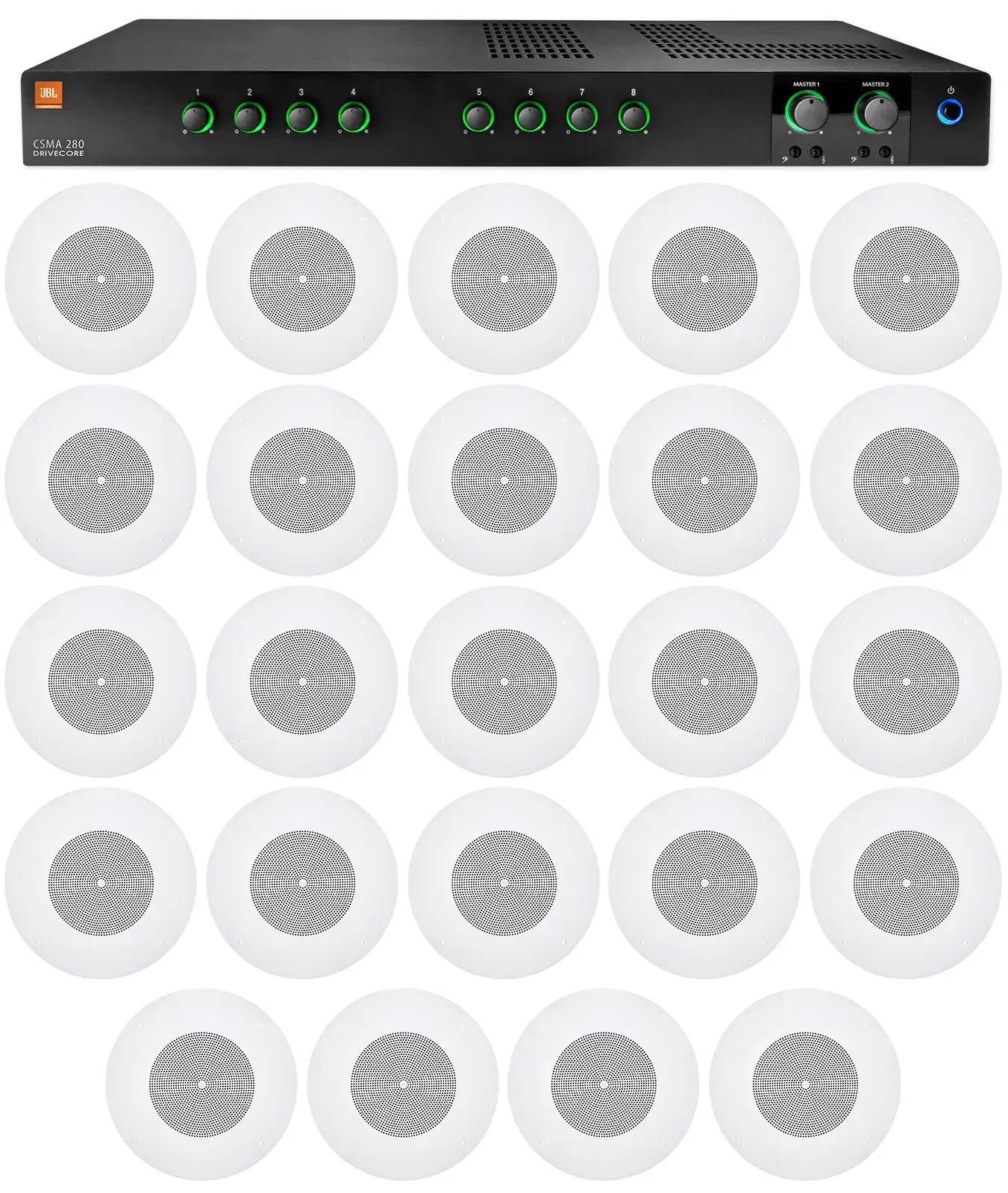 Потолочная акустика JBL CSS8008 White с усилителем (24 штуки)