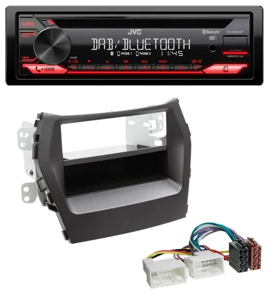 JVC CD DAB USB Bluetooth MP3 Autoradio für Hyundai Santa Fe (ab 2012)