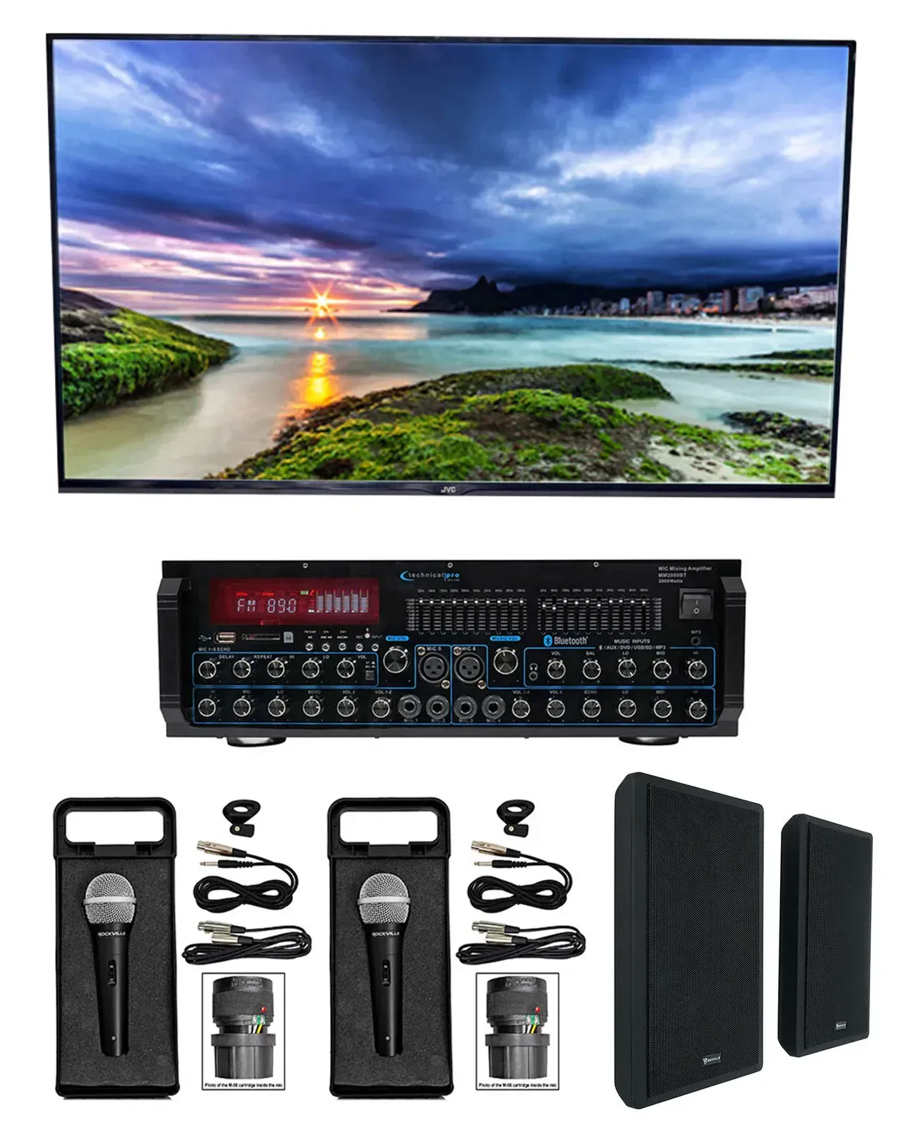 Караоке-система Technical Pro MM2000BT (Bluetooth, 5.25", настенные колонки, черный, набор, пара)