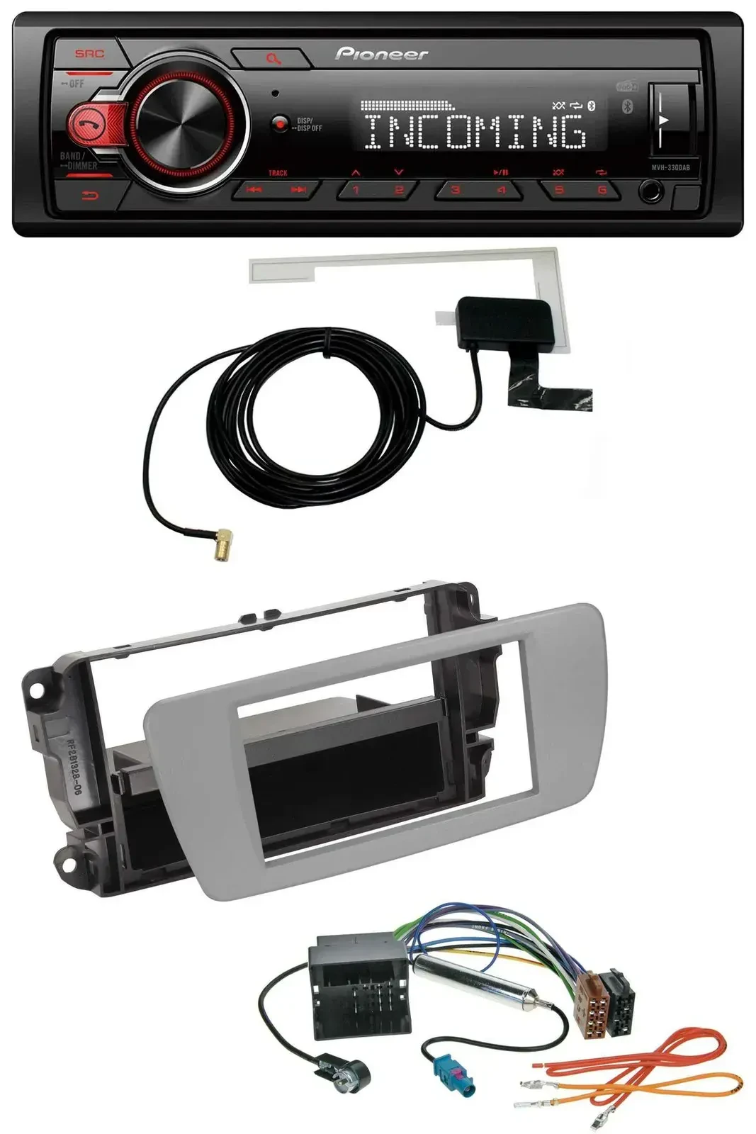 Автомагнитола Pioneer для Seat Ibiza (с 2008) CD, MP3, DAB, USB, AUX, серый