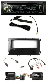 Автомагнитола для Ford Mondeo 2007–2014, S-Max Pioneer MP3 USB CD DAB с поддержкой кнопок на руле, черный глянец