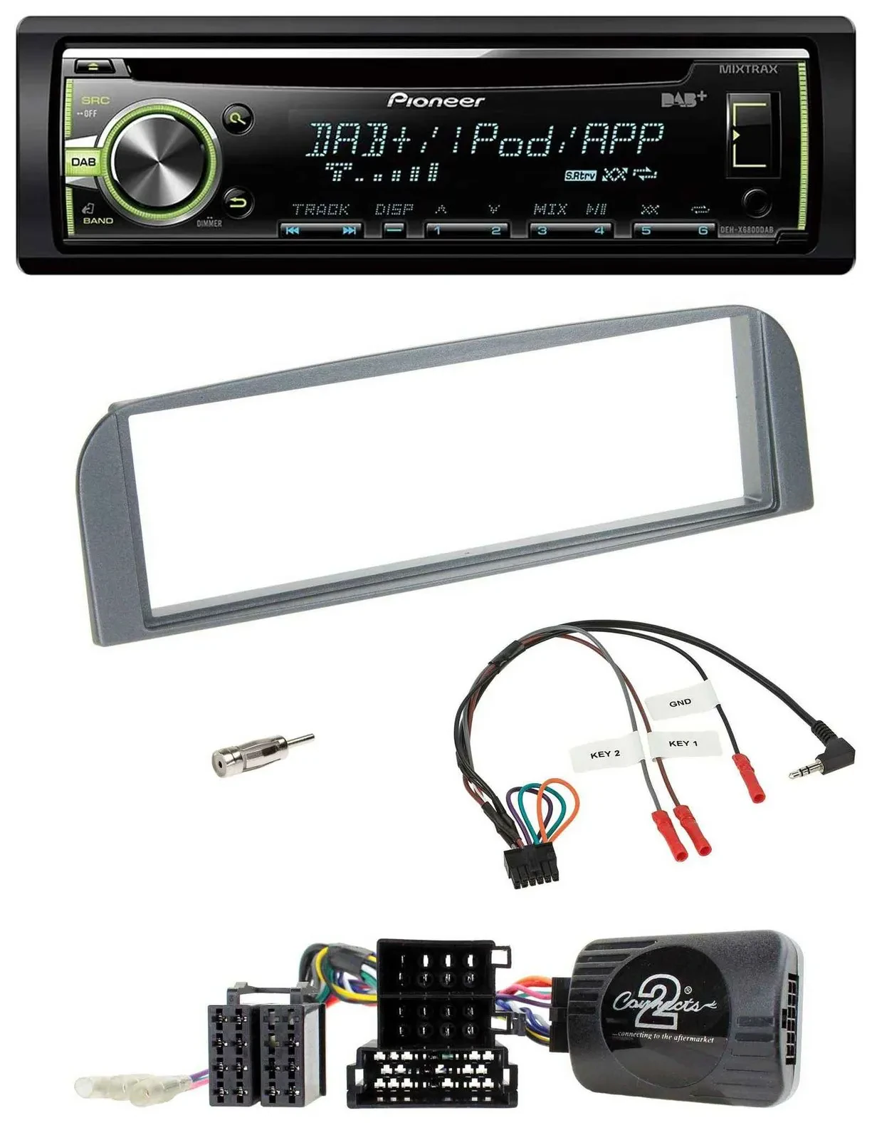 Автомагнитола для Alfa 147 GT 2007–2010 Pioneer DAB, CD, USB, MP3, антрацит