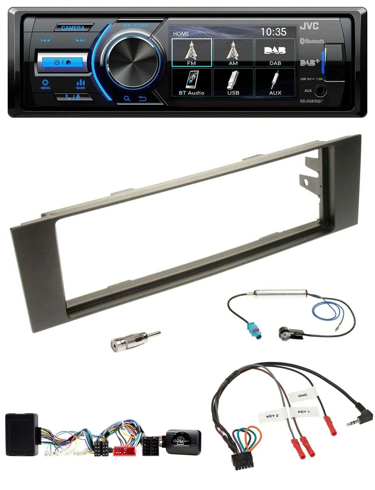 JVC Bluetooth Lenkrad USB DAB Autoradio für Audi A3 03-06 vollaktiv