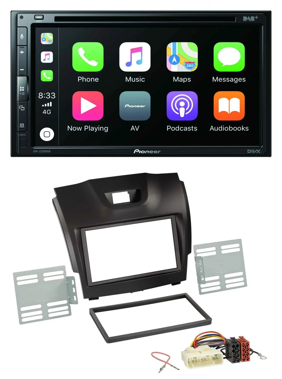 Pioneer DVD 2DIN MP3 DAB Bluetooth USB Autoradio für Isuzu D-Max ab 2012 dunkelg