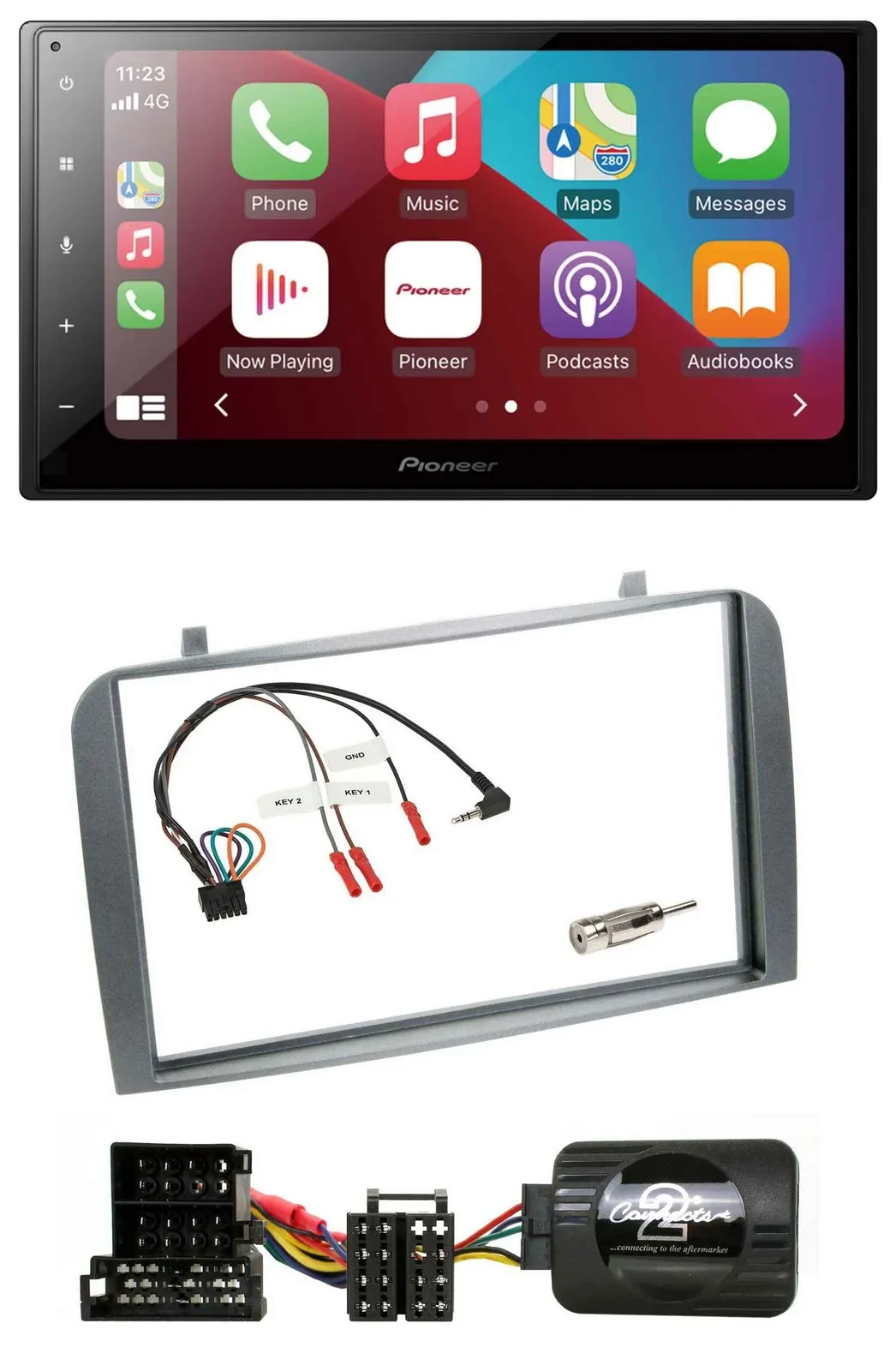 Автомагнитола Pioneer 2DIN, USB, Bluetooth, DAB, для Alfa Romeo GT/147 2000–2008