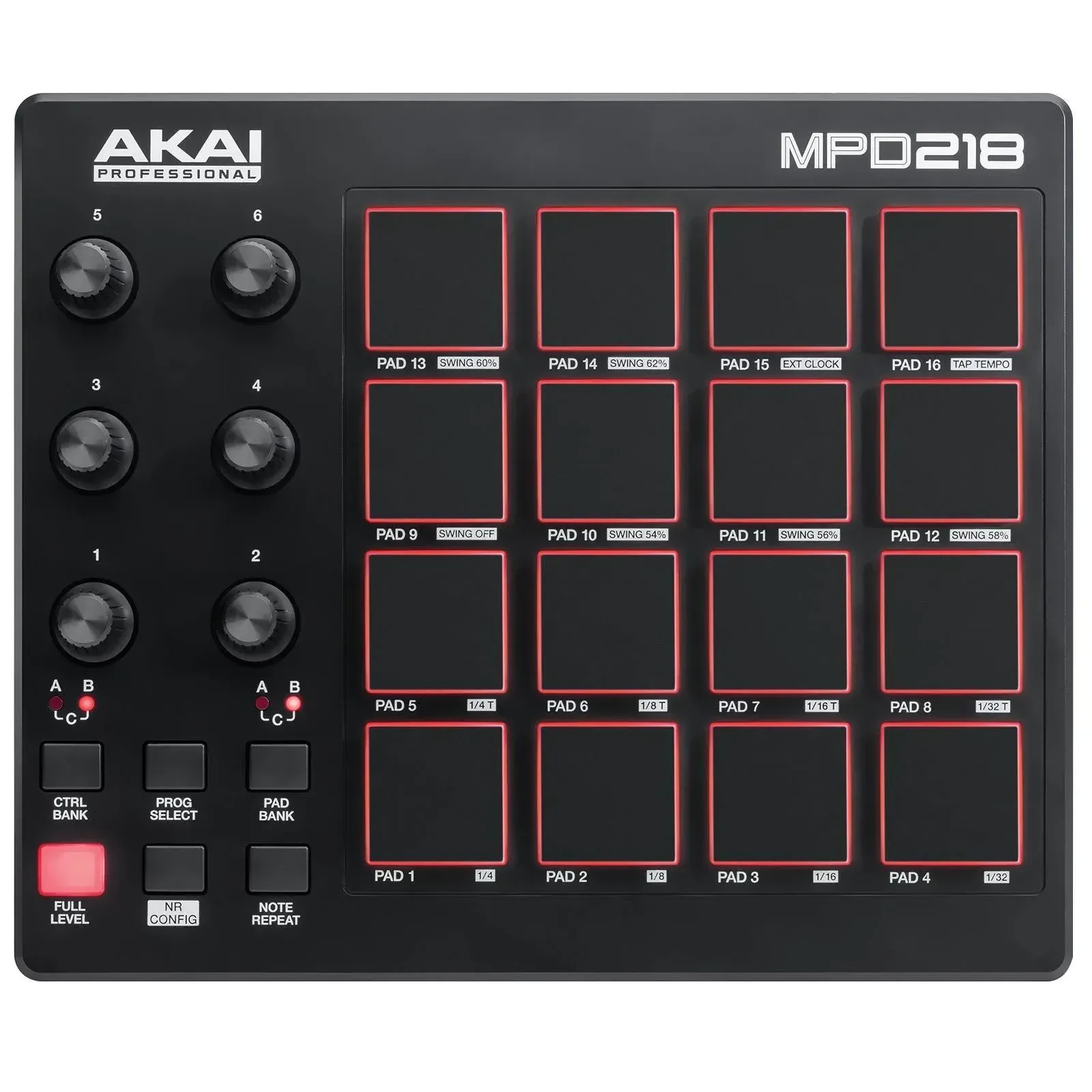 Компактный USB/MIDI-контроллер Akai Pro MPD218