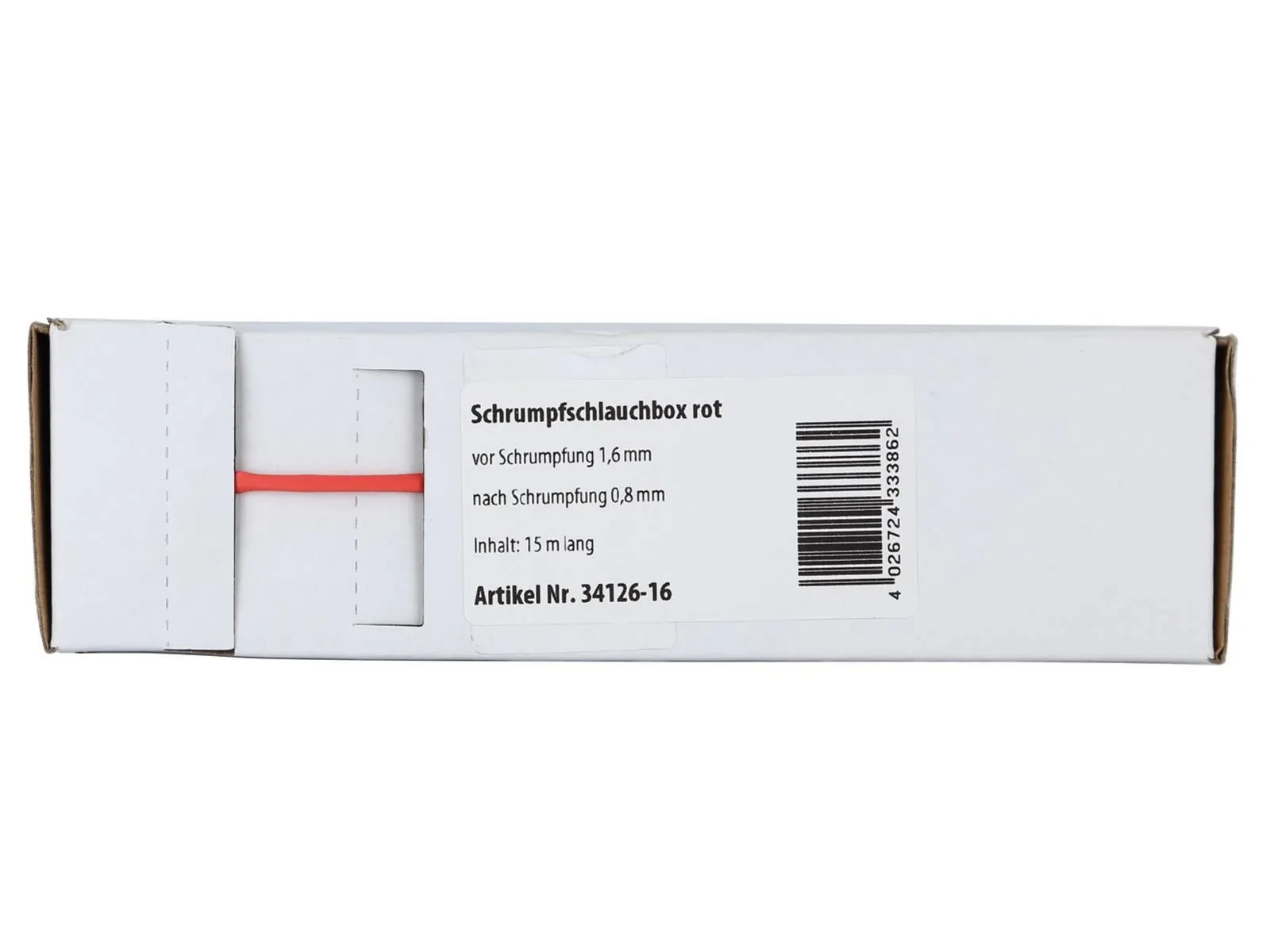 ACV Schrumpfschlauch rot Durchmesser: 1,6 mm Länge: 15 m 34126-16