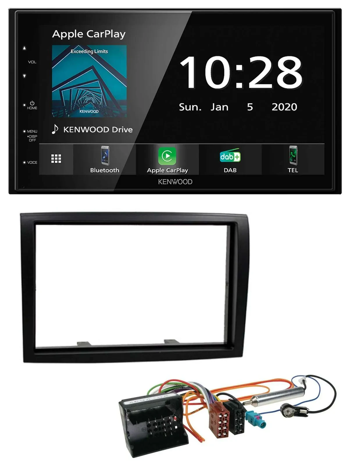 Kenwood Bluetooth MP3 DAB USB 2DIN Autoradio für Citroen Jumper 06-11 schwarz