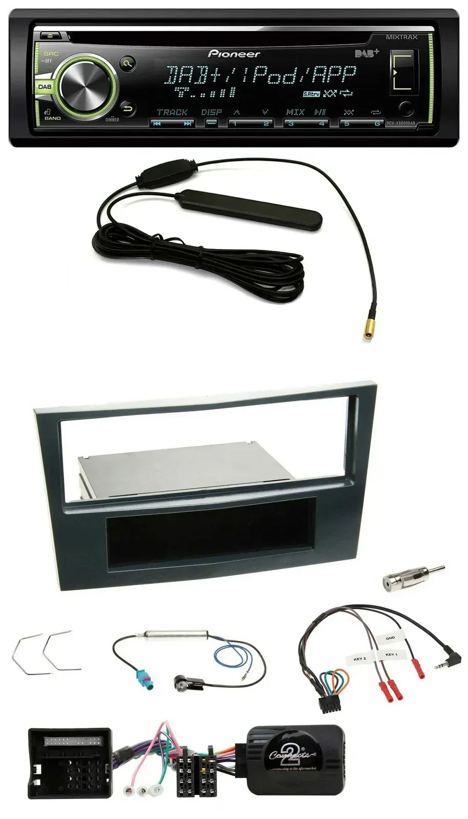 Автомагнитола Pioneer MP3 USB CD DAB для Opel Corsa D (2006–2008) черный Stealth с поддержкой управления на руле