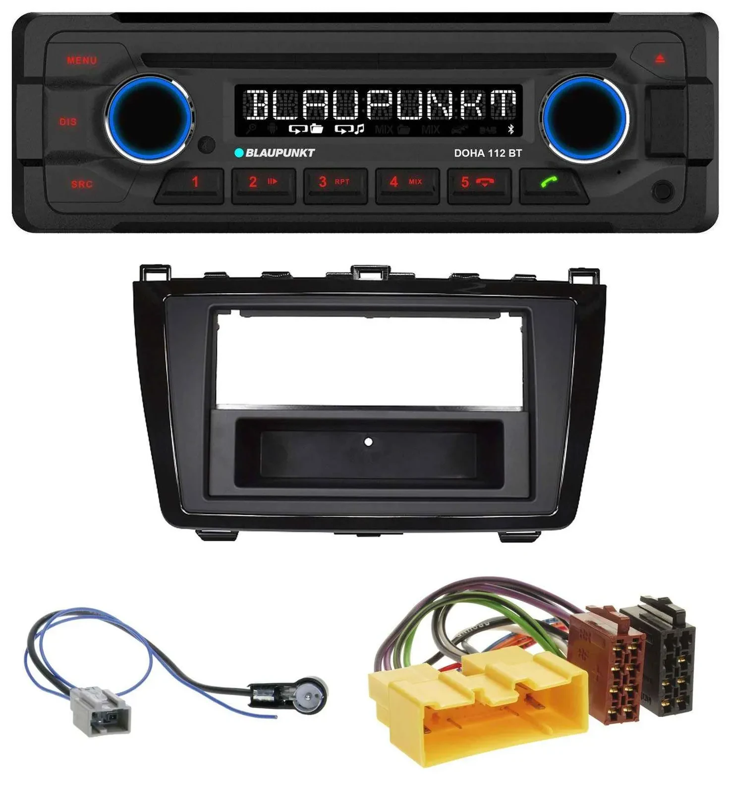Blaupunkt AUX MP3 CD Bluetooth USB Autoradio für Mazda 6 (08-12) - glänzend