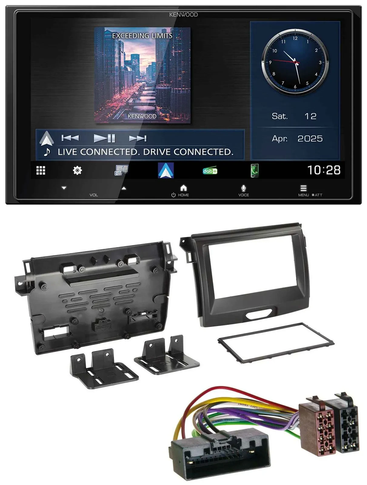Kenwood Bluetooth 2DIN USB DAB MP3 Autoradio für Ford Ranger 2AB ab 04/2015